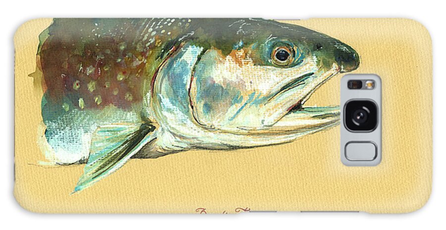 Brook Trout Galaxy Case featuring the painting Brook trout watercolor by Juan Bosco