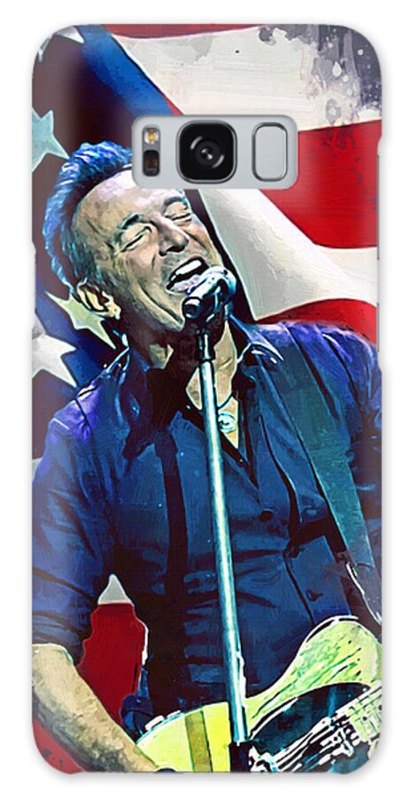 Bruce Springsteen Galaxy Case featuring the digital art Bruce Springsteen by Afterdarkness
