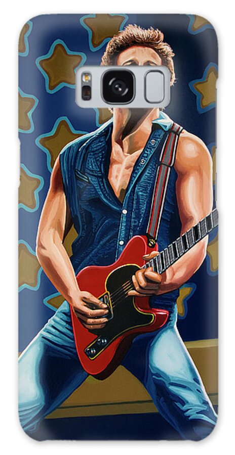 Bruce Springsteen Galaxy Case featuring the painting Bruce Springsteen The Boss Painting by Paul Meijering