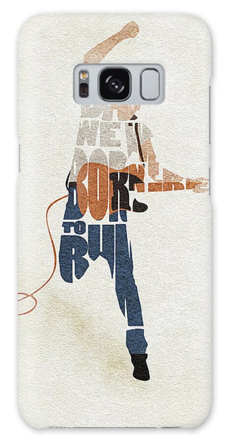 Bruce Springsteen Galaxy Case featuring the digital art Bruce Springsteen Typography Art by Inspirowl Design