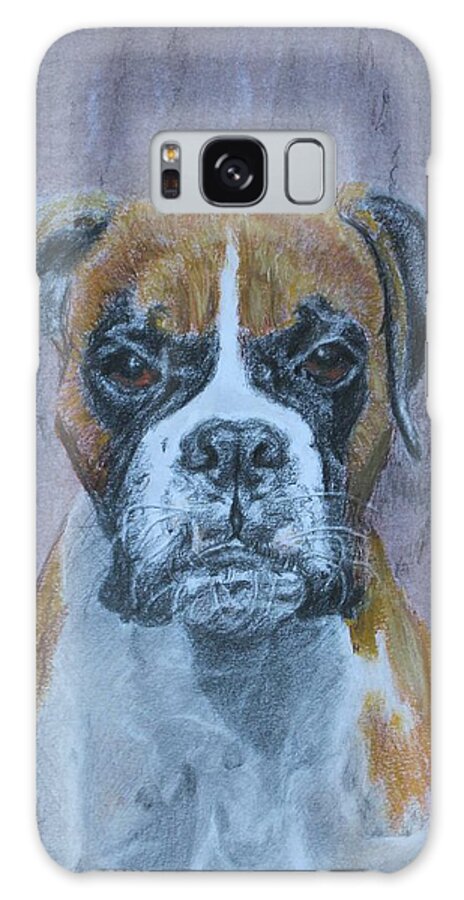 Boxer Galaxy Case featuring the drawing Bruce by Vera Smith