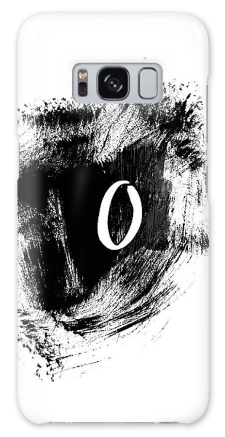 O Galaxy Case featuring the painting Brushstroke O -Monogram Art by Linda Woods by Linda Woods