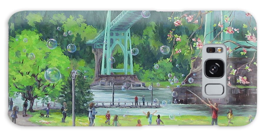 Portland Galaxy Case featuring the painting Bubbly Bridge by Karen Ilari