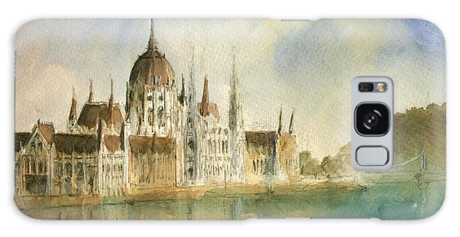 Art Galaxy Case featuring the painting Budapest cityscape by Juan Bosco