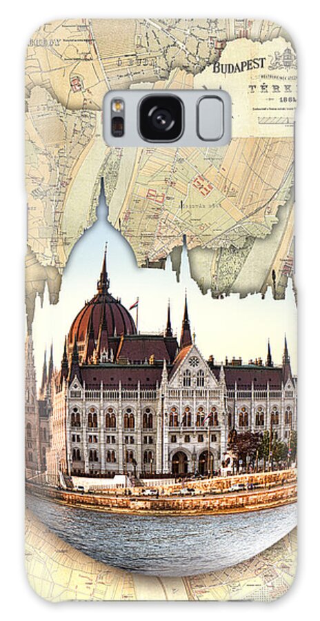 Budapest Galaxy S8 Case featuring the photograph Budapest Globe Map by Sharon Popek