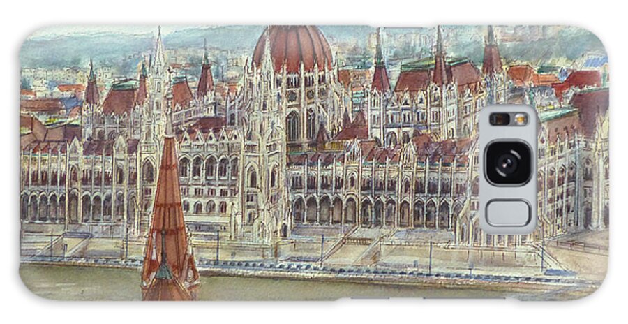Budapest Galaxy Case featuring the painting Budapest by Henrieta Maneva