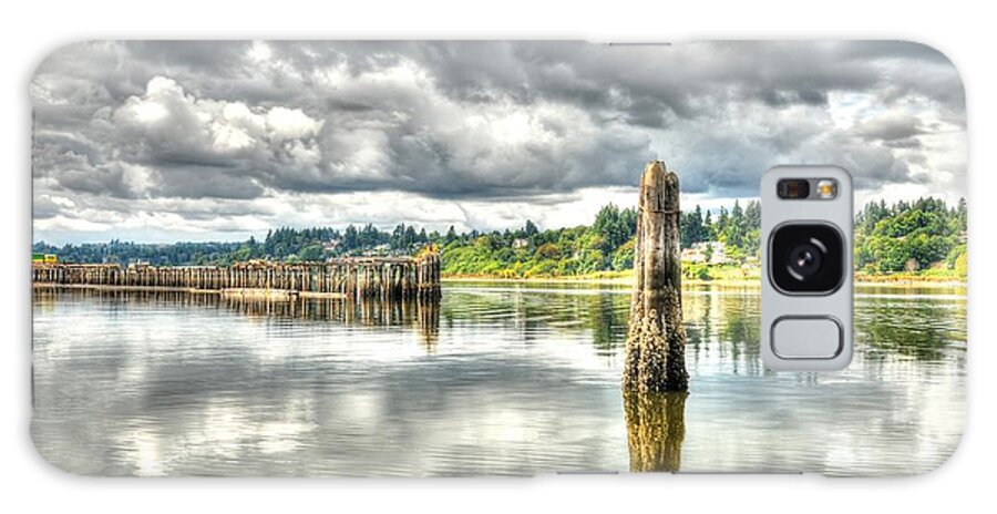 Harbor Galaxy Case featuring the photograph Budd Bay Piers by Sarah Schroder