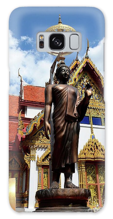Temple Galaxy S8 Case featuring the photograph Buddha statue with sunshade outside temple Hat Yai Thailand by Imran Ahmed