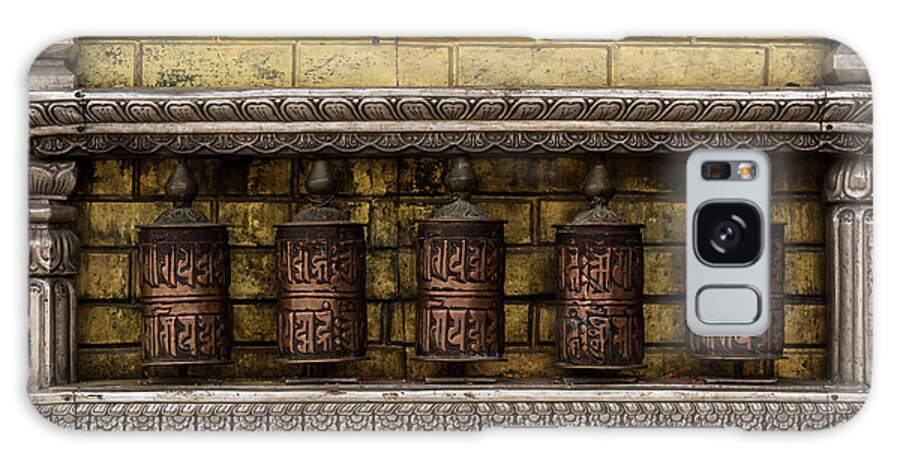 Nepal Galaxy Case featuring the photograph Buddhist Prayer Wheels by Lindley Johnson