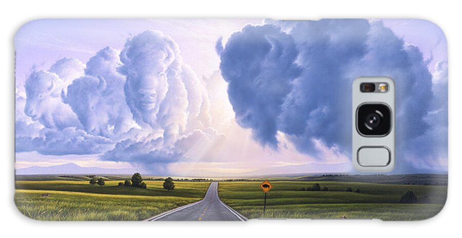 Buffalo Galaxy Case featuring the painting Buffalo Crossing by Jerry LoFaro