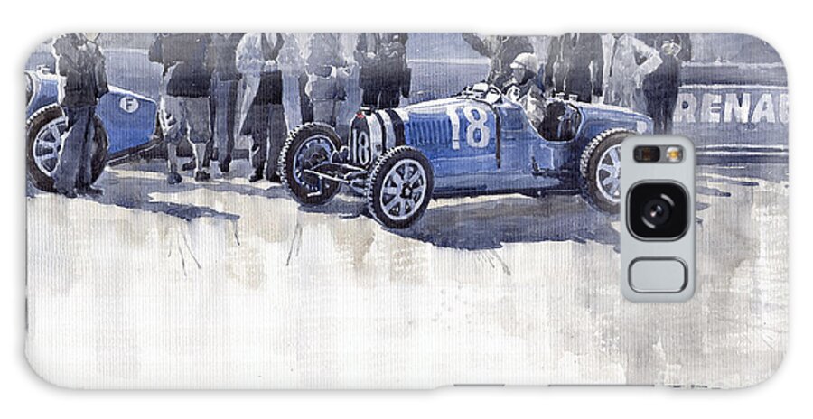 Watercolour Galaxy Case featuring the painting Bugatti 35C Monaco GP 1930 Louis Chiron by Yuriy Shevchuk