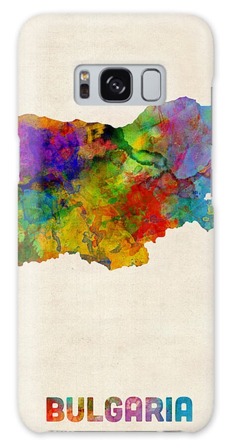 Map Art Galaxy Case featuring the digital art Bulgaria Watercolor Map by Michael Tompsett