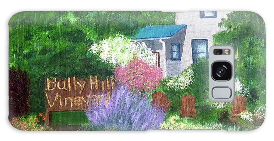 Bully Hill Sign Galaxy Case featuring the painting Bully Hill Vineyard by Cynthia Morgan