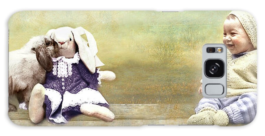  Galaxy Case featuring the photograph Bunny Kisses Doll by Adele Aron Greenspun