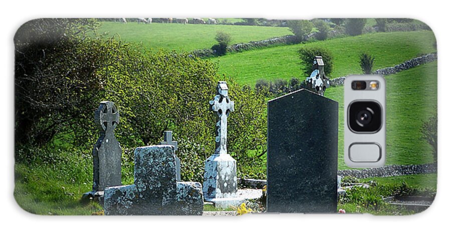 Irish Galaxy Case featuring the photograph Burren Crosses County Clare Ireland by Teresa Mucha