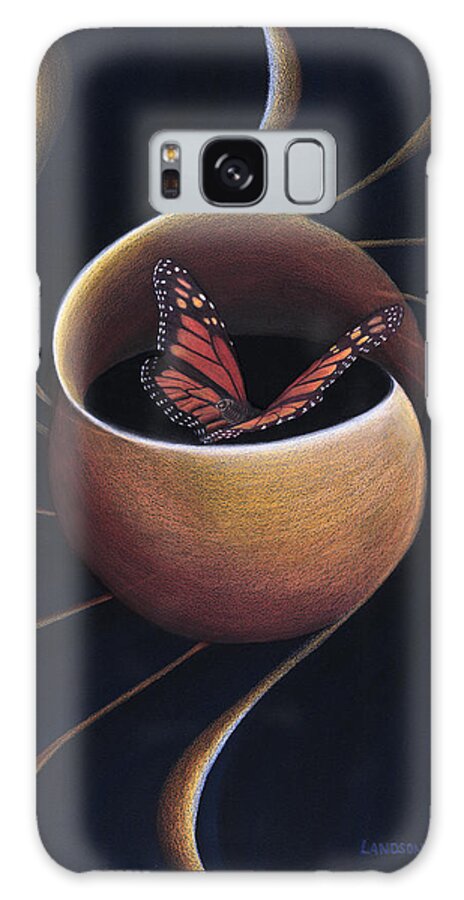 Butterfly Galaxy Case featuring the painting Butterfly Crossing Through the Portal by Robin Aisha Landsong