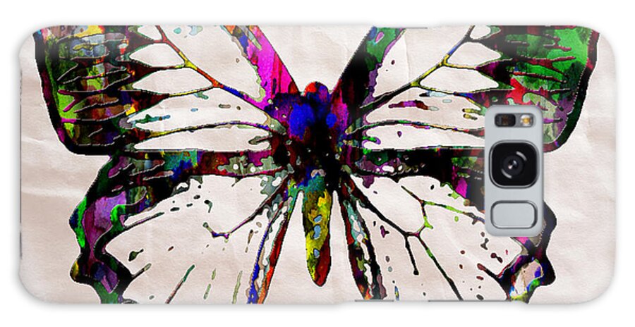 Butterfly Galaxy S8 Case featuring the painting Butterfly Rainbow by Robert R Splashy Art Abstract Paintings