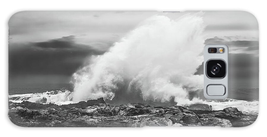15 July 2013 Galaxy Case featuring the photograph BW Huge Wave Crashing on Tsitsikamma National Park South Africa by Jeff at JSJ Photography