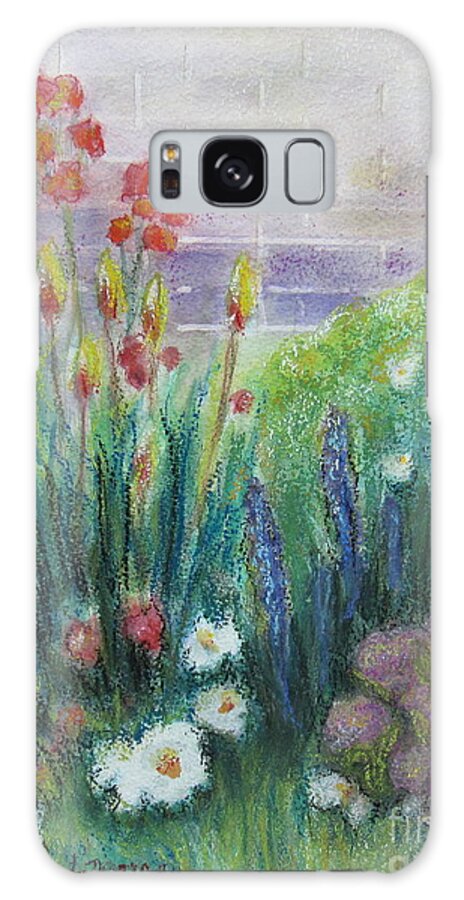 Garden Galaxy Case featuring the painting By the Garden Wall by Laurie Morgan