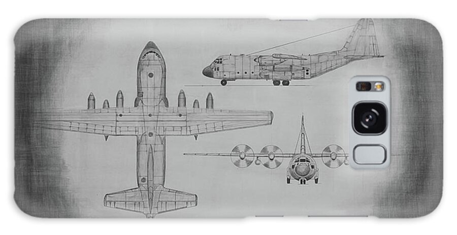 C130 Galaxy Case featuring the drawing C130 Hercules by Gregory Lee