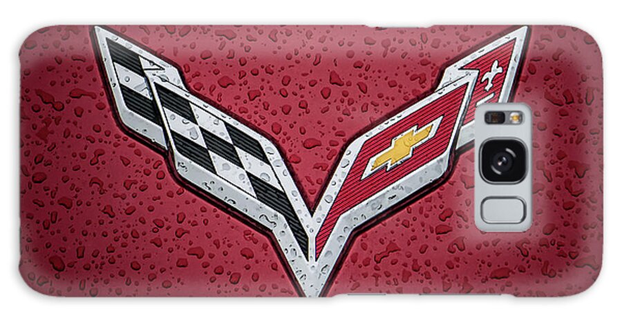 Corvette Galaxy Case featuring the digital art C7 Badge Red by Douglas Pittman
