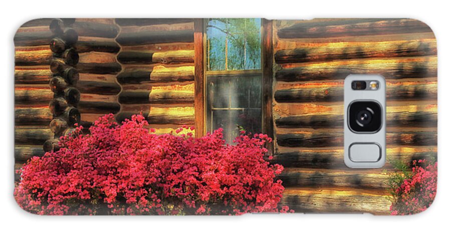 Log Cabin Galaxy Case featuring the photograph Cabin Delight by Geraldine DeBoer