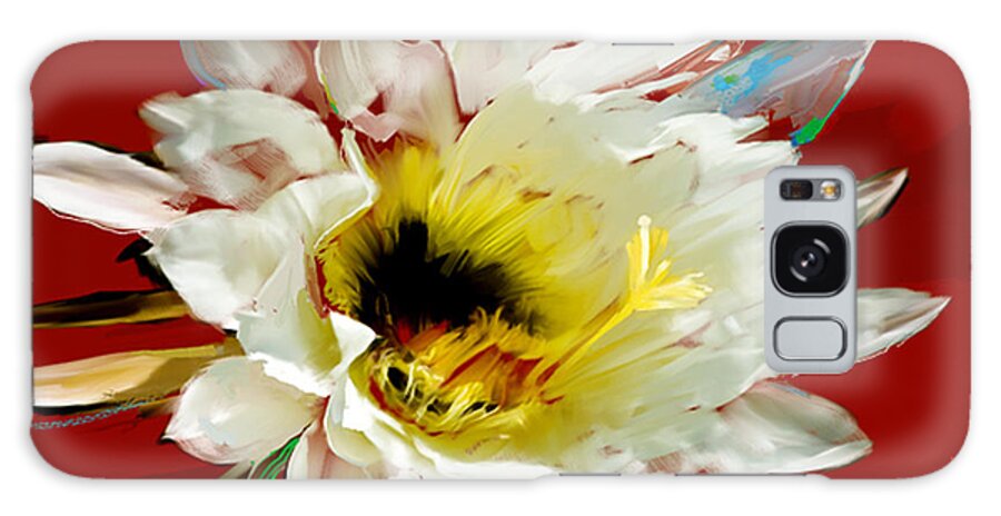 Cactus Galaxy Case featuring the painting Cactus Flower Red by Jackie Medow-Jacobson