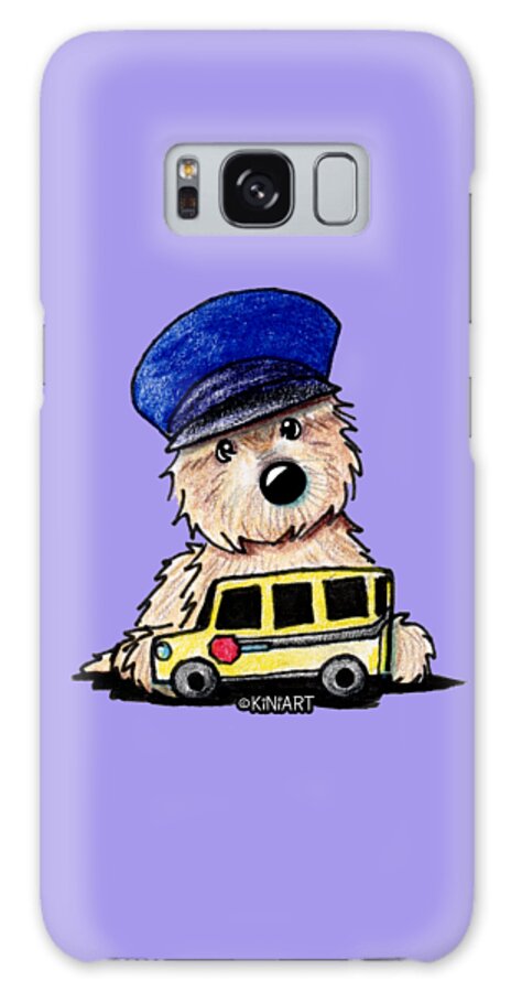 Cairn Terrier Galaxy Case featuring the drawing Cairn Terrier Bus Driver by Kim Niles aka KiniArt