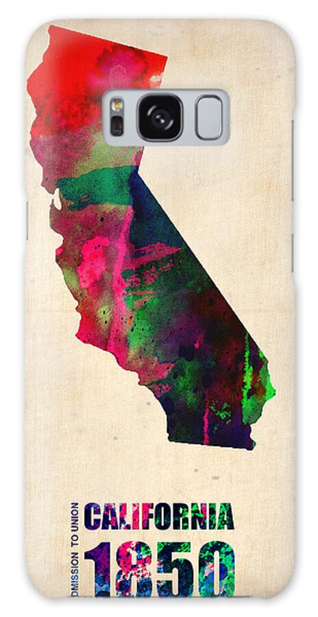 California Galaxy Case featuring the digital art California Watercolor Map by Naxart Studio