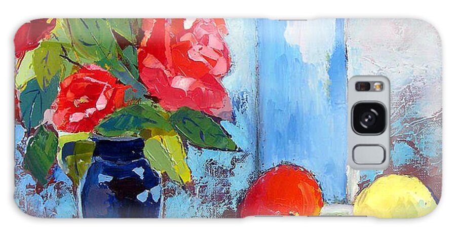  Galaxy Case featuring the painting Camelia by Kim PARDON