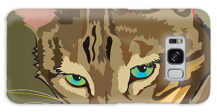 Bengal Galaxy S8 Case featuring the painting Camouflage Bengal Cat Square by Robyn Saunders