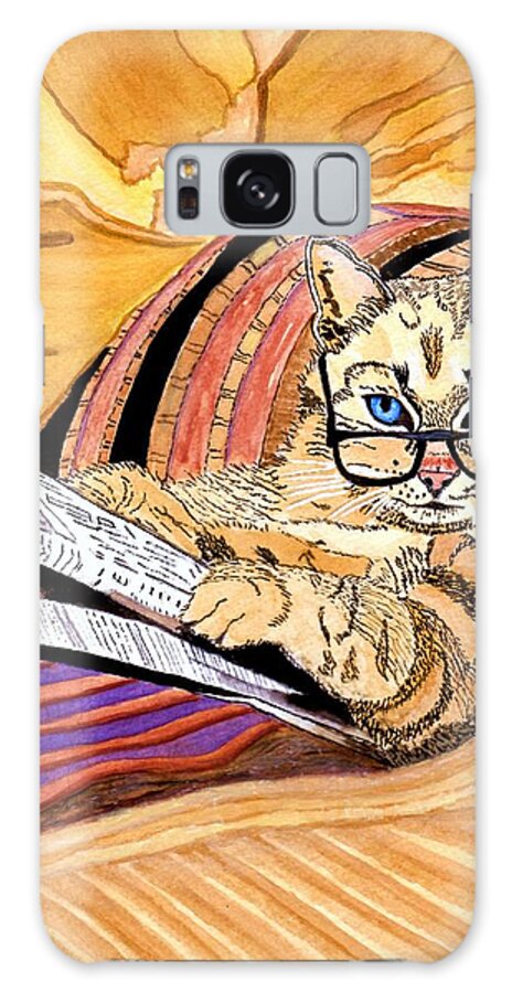 Cat Galaxy Case featuring the painting Can I Not Have A Sunday by Connie Valasco
