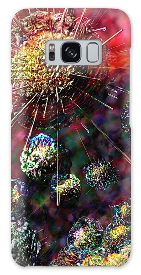 Biological Galaxy Case featuring the digital art Cancer Cells by Russell Kightley