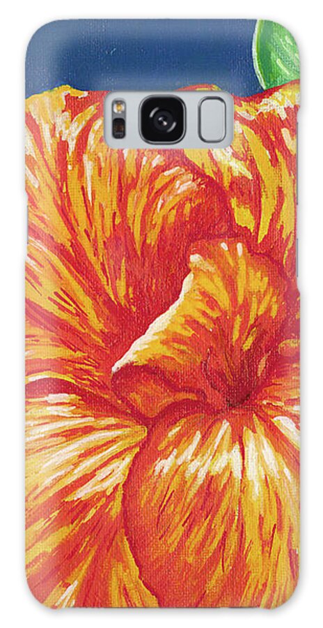 Canna Galaxy Case featuring the painting Canna Flower by Adam Johnson