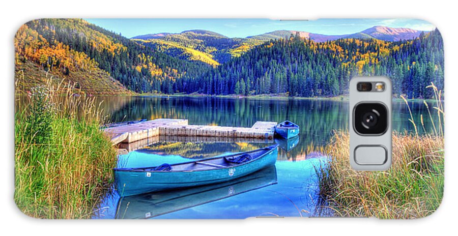 Colorado Galaxy Case featuring the photograph Canoe and Lake by Scott Mahon