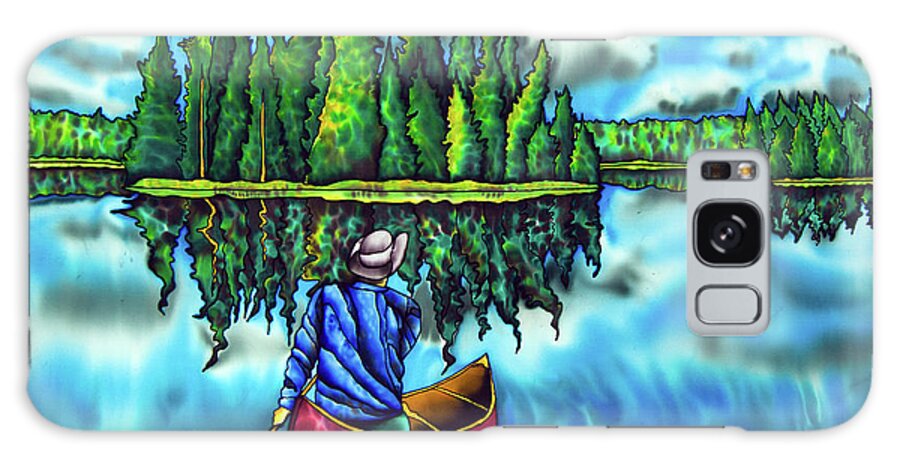 Jean-baptiste Design Galaxy Case featuring the painting Canoeing Ontario by Daniel Jean-Baptiste
