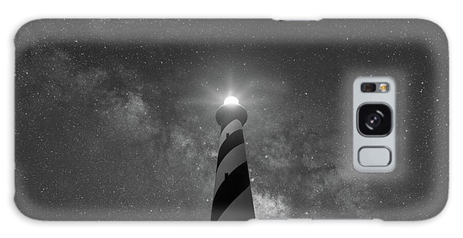 Cape Hatteras Lighthouse Galaxy Case featuring the photograph Cape Hatteras Light under the night sky by Michael Ver Sprill