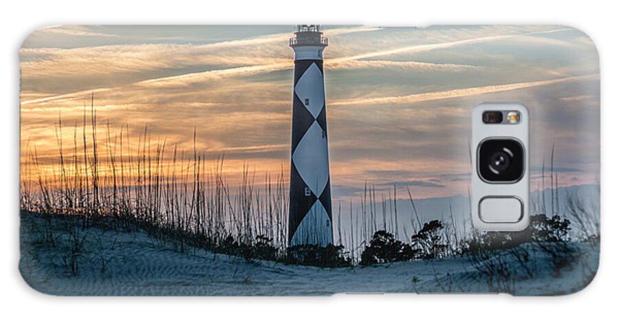 Cape Lookout Lighthouse Galaxy Case featuring the photograph Cape Lookout Lighthouse at sunset by WAZgriffin Digital