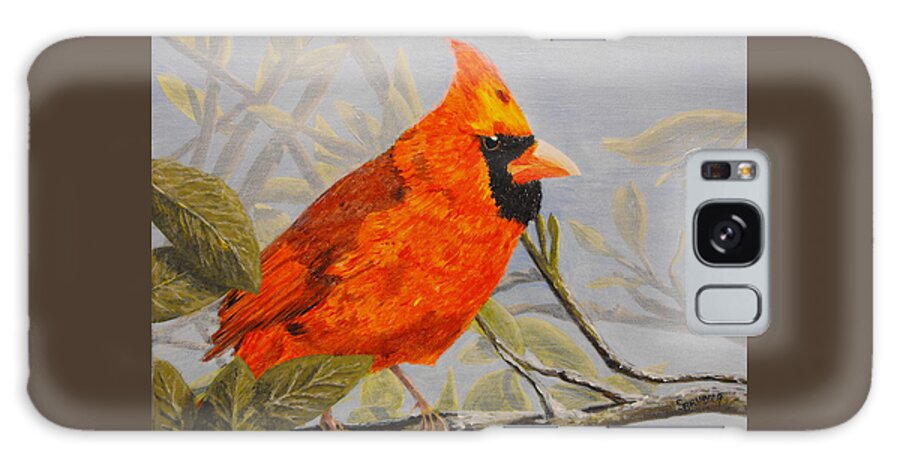 Nature Galaxy Case featuring the painting Cardinal in all his Glory by Susan Bruner