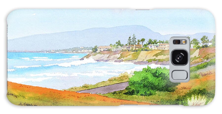 Carlsbad Coastline Galaxy Case featuring the painting Carlsbad RT. 101 Sunny Day by Mary Helmreich