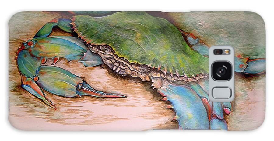 Crab Galaxy Case featuring the painting Carolina Blue Crab by Virginia Bond