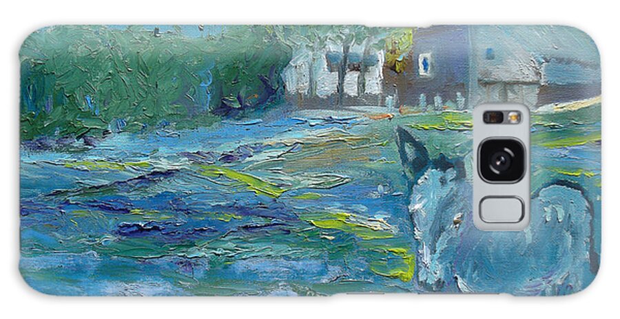 Donkey Galaxy Case featuring the painting Carousel Farm Lavender by Susan Esbensen