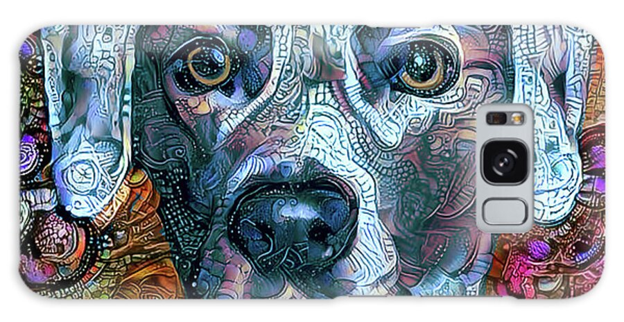 Lacy Dog Galaxy Case featuring the mixed media Cash the Blue Lacy Dog - Cropped by Peggy Collins