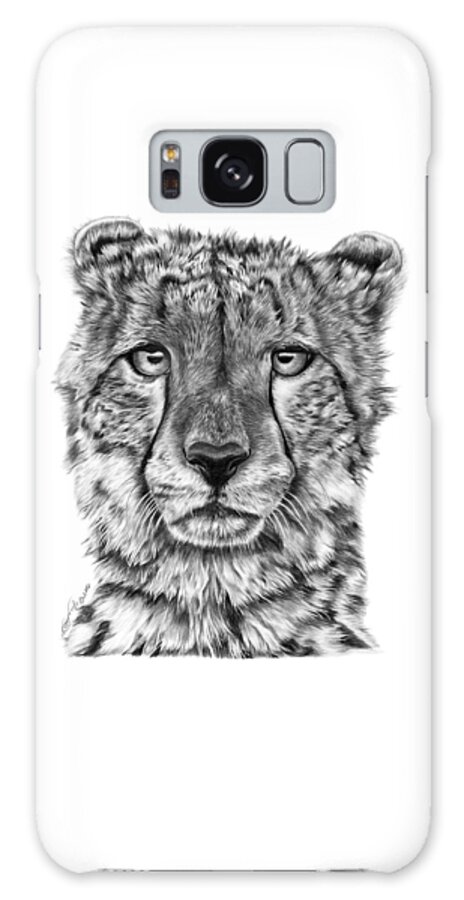 Cheetah Galaxy Case featuring the drawing Cassandra the Cheetah by Abbey Noelle