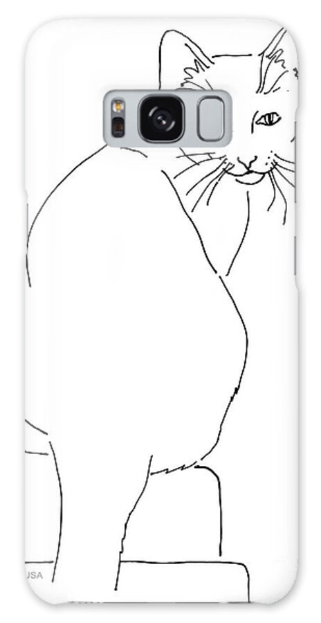 Cat Galaxy Case featuring the drawing Cat-Artwork-Prints by Gordon Punt