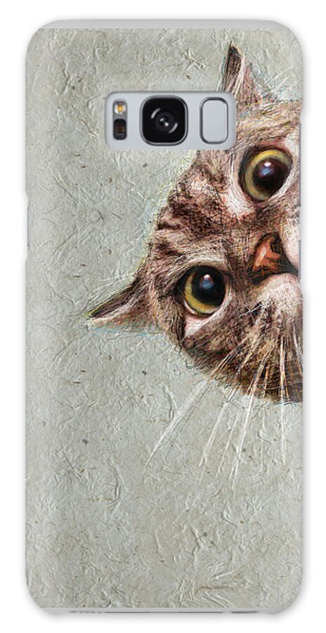 Angie Braun Galaxy Case featuring the painting CAT spy by Angie Braun