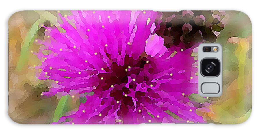 Botanical Galaxy S8 Case featuring the mixed media Catclaw Pink Mimosa by Shelli Fitzpatrick