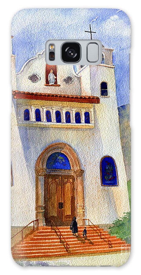 Our Lady Of The Blessed Sacrament Catholic Church Galaxy Case featuring the painting Catholic Church Miami Arizona by Marilyn Smith