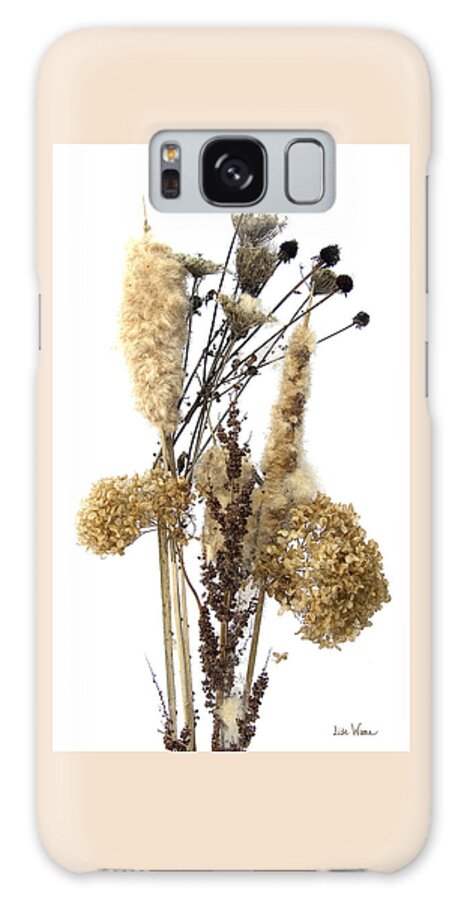 Lise Winne Galaxy Case featuring the digital art Cattails and November Flowers II by Lise Winne