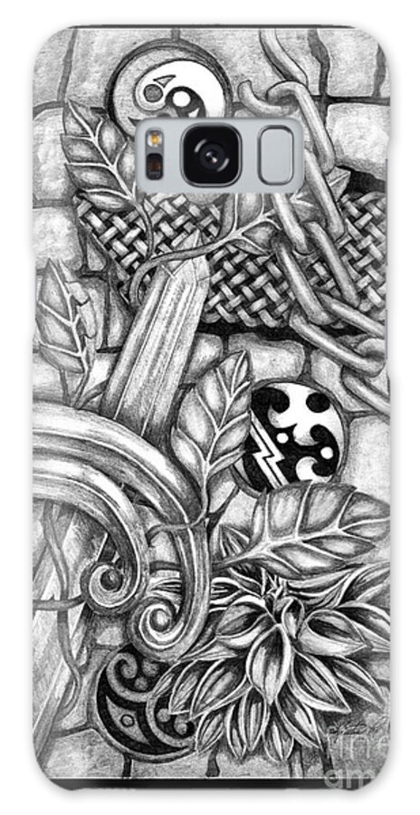 Artoffoxvox Galaxy Case featuring the drawing Celtic Surreality by Kristen Fox